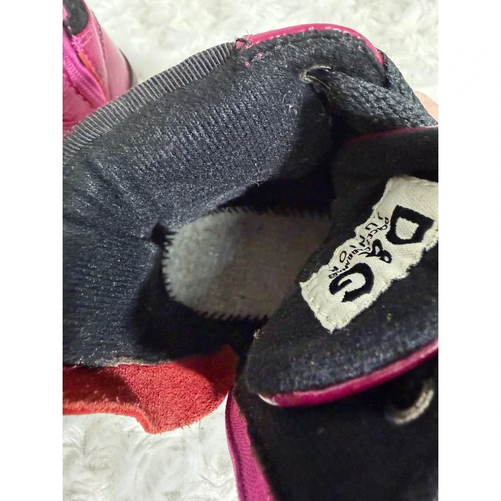 D&G Junior Dolce &‎ Gabbana Girls Magenta Patent Leather High Top Sneakers